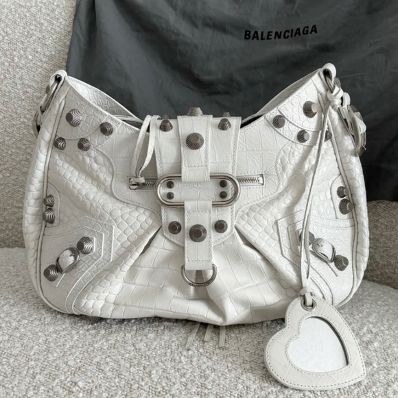 Authentic Balenciaga Extra Supple Calfskin Crocodile Embossed Le Cagole - Picture 1 of 15